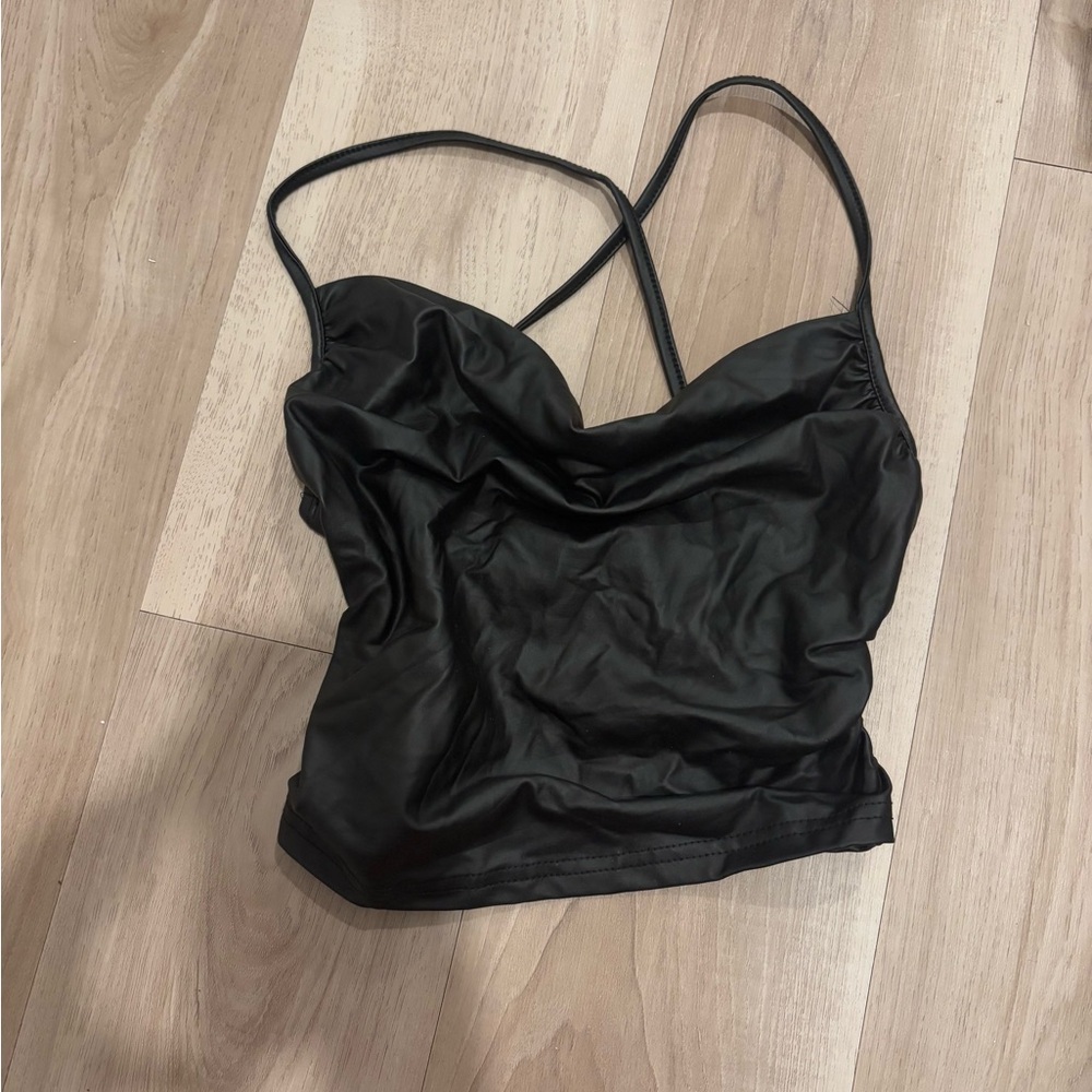 SHEIN Black Sleeveless Bustier Camisole Top